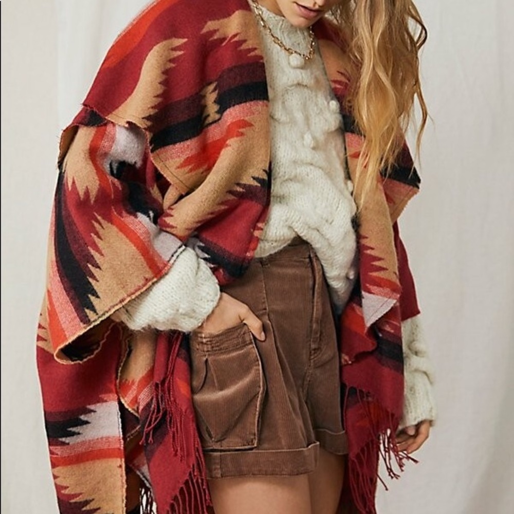COPY - New Free People Crossroads Oversized Poncho One Size